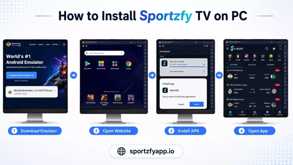 How to Install Sportzfy TV on PC
