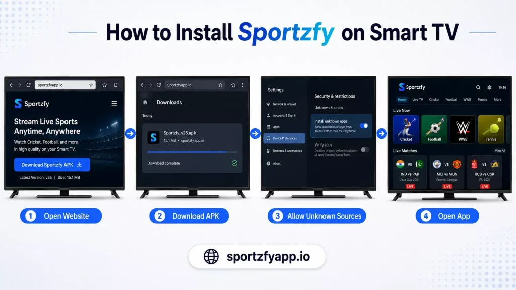 How to Install Sportzfy on Smart TV