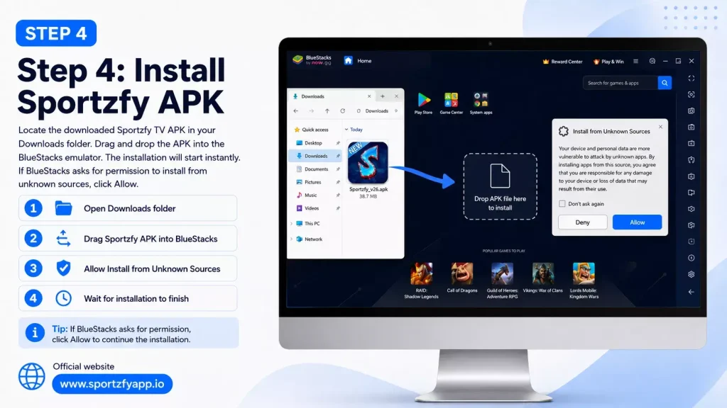 Install Sportzfy APK