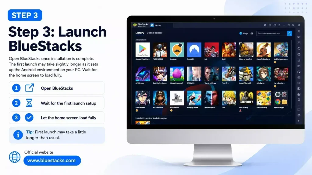 Launch BlueStacks