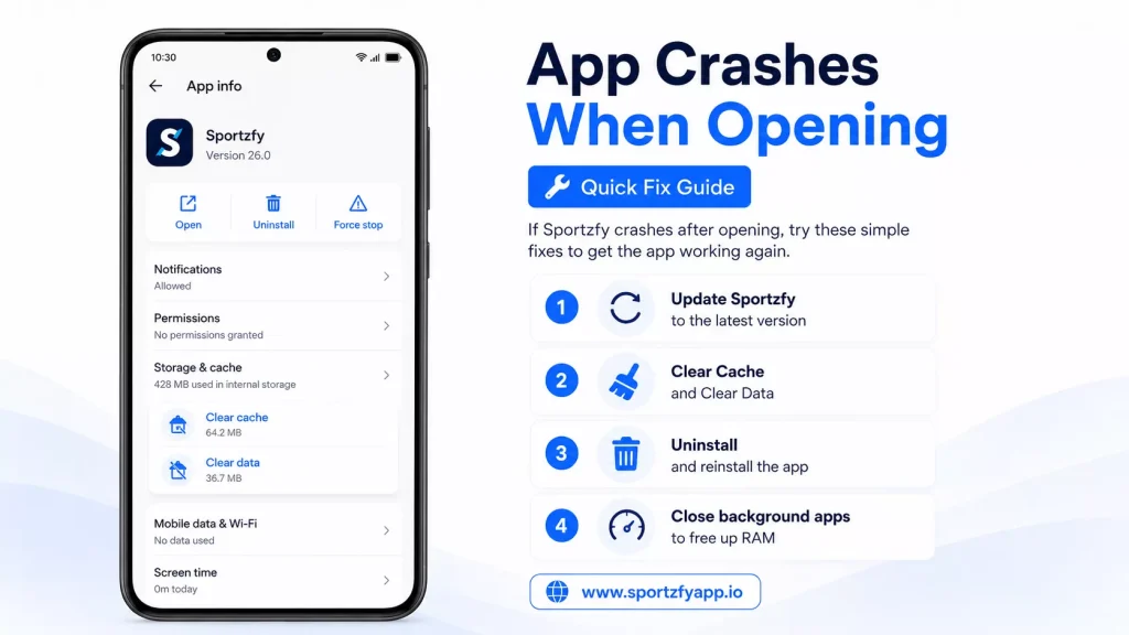 Sportzfy app crash fix